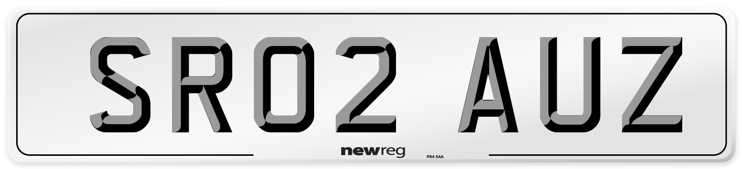 SR02 AUZ Number Plate from New Reg
